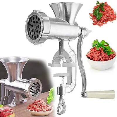 Manual Meat Grinder Mincer Rotary Machine Food Heavy Duty Burger Sausage Maker • £10.35