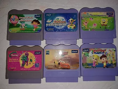 $18.90 • Buy (6pc) Vtech Vsmile Learning Video Game Cartridge Lot: Dora Spongebob Barney Cars
