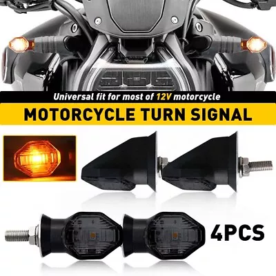 4x Universal Motorcycle Turn Indicator Signal Amber LED Blinker Light V • $16.99