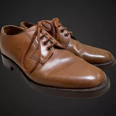 Cheaney Shoes 7.5 F Brown Country Derby Leather Lace Up 120 Last Made In England • £45