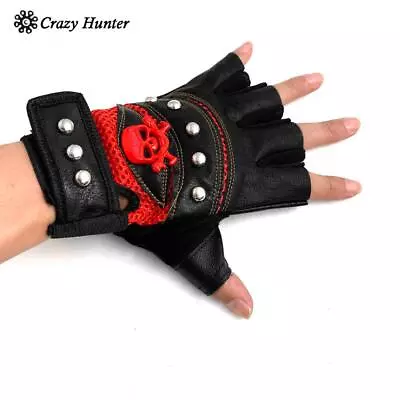 Men Steampunk Gloves Gothic Spike Biker Cosplay Motorcycle Gloves • $14