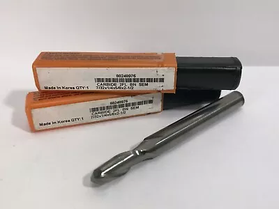 HERTEL 7/32  Dia 2FL Solid Carbide Ball End Mill Uncoated New 2pcs • $17.95