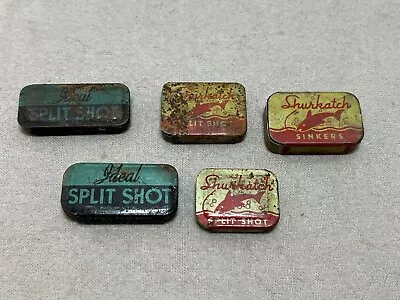 Vintage Split Shot Tin Ideal Shurkatch Sinker Tins • $11.95