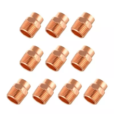 10 PCS EFIELD 1/2   C X 1/2  MNPT Copper Male Adapter Fittings Lead Free • $15.85