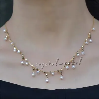 Beautiful White 18  AAA SOUTH SEA NATURAL PEARL NECKLACE 14K Baroque • $34.99