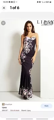£0.99 • Buy Lipsy Floral Prom Wedding Maxi Dress Size 6