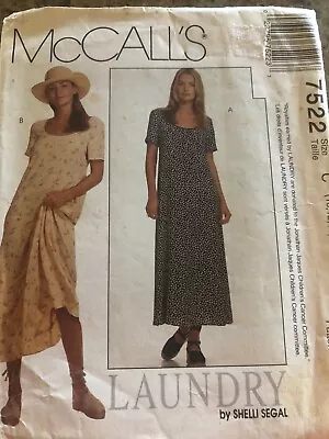 🌼 McCALL'S #7522-LADIES  LAUNDRY  LOOSE PULLOVER CASUAL DRESS PATTERN 10-14 FF • $11.39