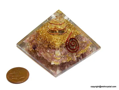 Lepidolite Real Orgone Organite Energy Chakra Pyramid Aura Meditation Reiki EMF • $18.31