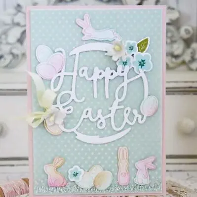 Metal Cutting Dies Happy Easter Die Scrapbooking Embossing Paper Craft Album DIY • £3.42