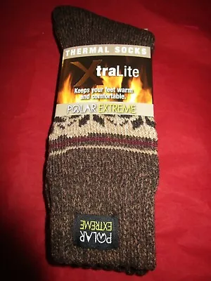 Polar Extreme Xtralite Thermal Lightweight Fleece Lined Winter Socks Fits 6-12 • $14.99