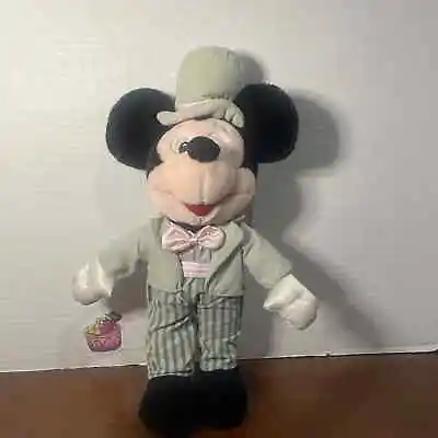 Mickey Mouse Groom Wedding Plush Stuffed Animal Doll Toy Gray Stripes Top Hat • $16