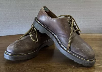 Vintage Dr. Martens Classic Brown Oxford Shoes Made In England Sz 7 Men’s US • $39.99