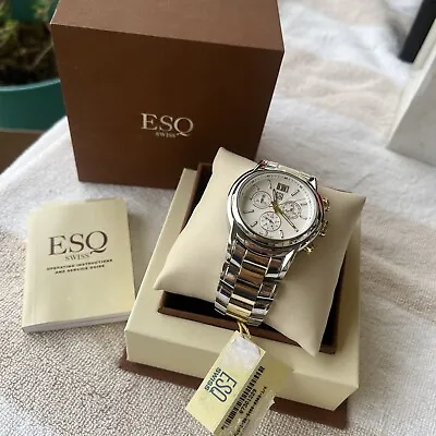 ESQ SWISS 07301229 Quest Silver Gold Watch NWT • $650