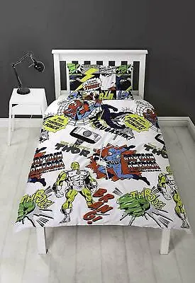 £14.75 • Buy Marvel Comics Single Bedding Duvet Set Quilt Cover Bed Sheets