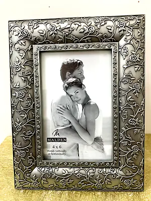 Malden International Designs Morgan Pewter Metal Picture Frame 4x6 Silver • $17