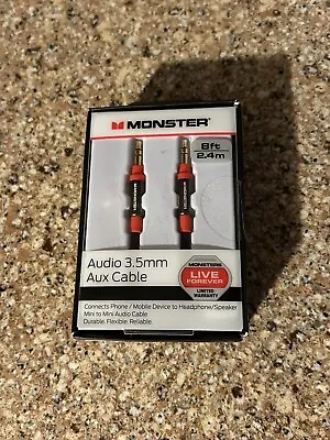 Monster 8-FT | 2.4 M AUDIO 3.5 MM AUX CABLE Gold Contacts HD Audio Phone Tablet • $15