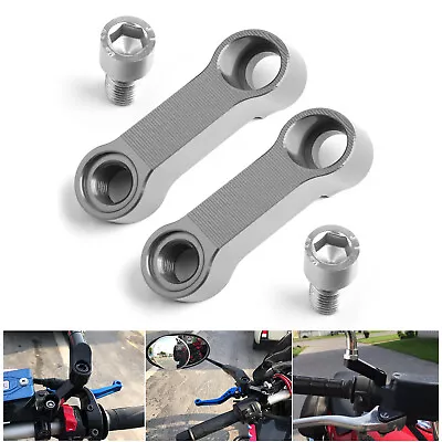 Pair ALU Motorcycle Mirror Extenders-Riser-Extension Titanium 10mm Fit For Honda • $15.85