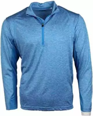 Page & Tuttle Heather Colorblock Quarter Zip Pullover Mens Blue Casual Athletic • $12.99