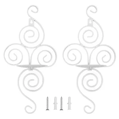 (White)Wall Candle Holder Foldable Wall Sconce Decoration For Cafe Bar Living • £17.83