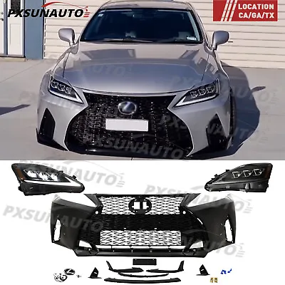 For 2006-2012 Lexus IS250 350 Front Bumper Headlights To 2021+ IS F Sport Style • $1087