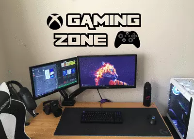 Xbox Gaming Zone Wall Art Vinyl Sticker Gaming Bedroom Various Colours Decal • £4.99