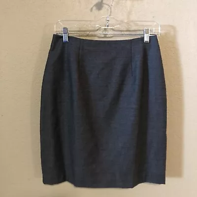 Chadwick's Skirt Womens Size 8 Petite Gray Straight Pencil 100% Wool Lined • £7.61