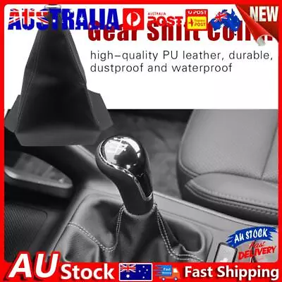 Universal PU Leather Gear Shift Collar Shifter Stick Gaiter Boot (Black) • $8.58