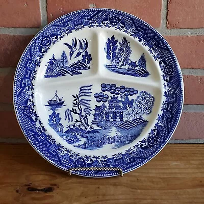 Vintage Moriyama Made In Occupied Japan Blue Willow Divided 10  Plate • $19.99