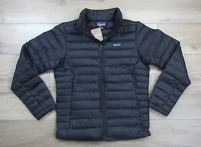 New Patagonia $279 Mens Down Sweater Small Black Full Zip Jacket Quilted Puffer • $102.50