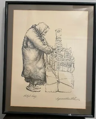 $135 • Buy The Pretzel Lady By Seymour Rosenthal - Framed And Signed