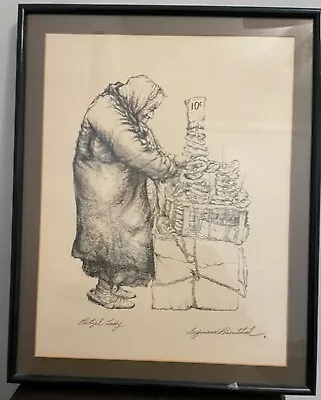 $135 • Buy The Pretzel Lady By Seymour Rosenthal - Framed And Signed