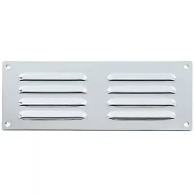 242 X 89mm Hooded Louvre Airflow Vent Polished Chrome Internal Door Plate • £23.99