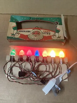 Vintage Christmas Lights North Star Tree Lites USA Has Clips 1960s 7 Light WORK • £24.12