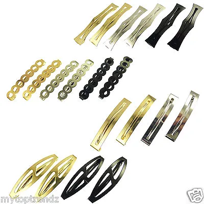 £2.85 • Buy Thin Metal Clip In End Unsprung Barrette Hair Clips Slides Grips Pin [UK SELLER]