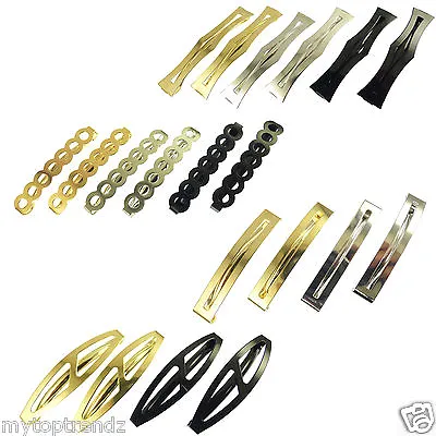 Thin Metal Clip In End Unsprung Barrette Hair Clips Slides Grips Pin [UK SELLER] • £3.25