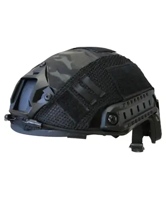 FAST Helmet Cover BTP Black Military Army Tactical Airsoft Headgear MTP Ripstop • £12.99