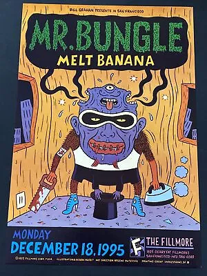 Melt Banana Mr Bungle Original Concert Poster San Francisco Fillmore 1995 • $50