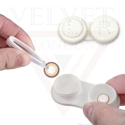 £6.25 • Buy White Contact Lens Cases Left/Right Eye Contact Lens Holder Soaking Storage Case