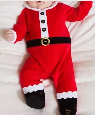 Dunnes Christmas Santa Claus Velour Set 0-3 Month • £16