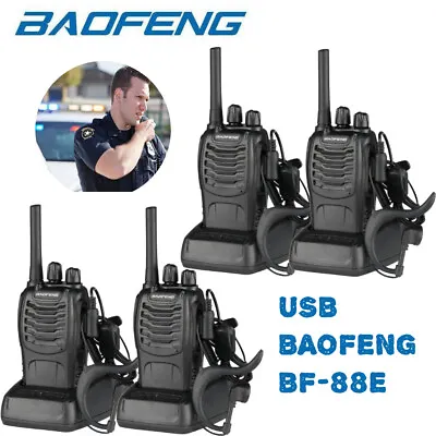 4 Pack Baofeng BF-88E PMR446 MHZ Two-way Radio Walkie Talkie + Earphone UK • £39.95
