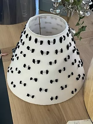 Anthropologie Large Pendant Light Shade RRP £ 68 Cream With Black Detail • £30