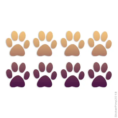 Eight Dog Paw Prints Vinyl Decal Sticker 40 Patterns & 3 Sizes #216 • $15.57