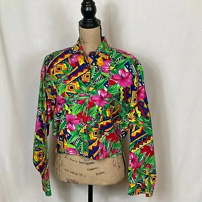 Mine & Bill's Outfitters Women's Button Up Cropped Layered Top/Shirt Size S VTG • $11