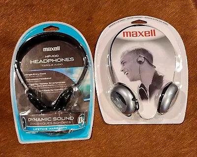 Two New Sealed - Maxell Hp-100 Stereo Headphones For The Price Of One! • $15.99