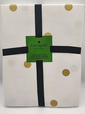 Kate Spade Tablecloth Gold Dots Ivory 60  X 84  Cotton Christmas Scatter Deco  • $49.99