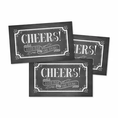 50 Rustic Chalk Drink Ticket Coupons For A Free Drink At Weddings Work... • $9.89