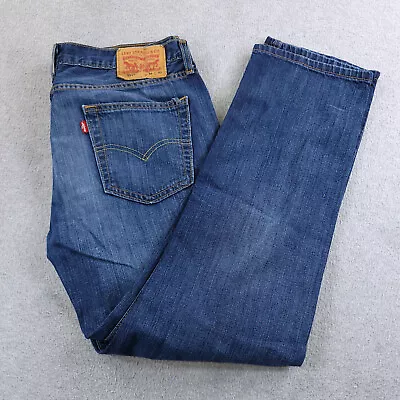 Levis 514 Jeans Mens 34X30 Blue Denim Slim Straight Cotton Lightweight Pants • $19.99