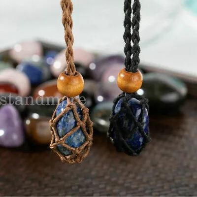 £3.32 • Buy Empty Crystal Stone Holder Necklace Rope Cord Stone Necklace Jewelry DIY Gift