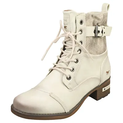 Mustang Side Zip Low Heel Womens Ice Casual Boots • £56.49