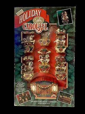 Vintage 1992 Mr. Christmas Holiday Carousel 6 Horse 21 Carols Musical Lights New • $95